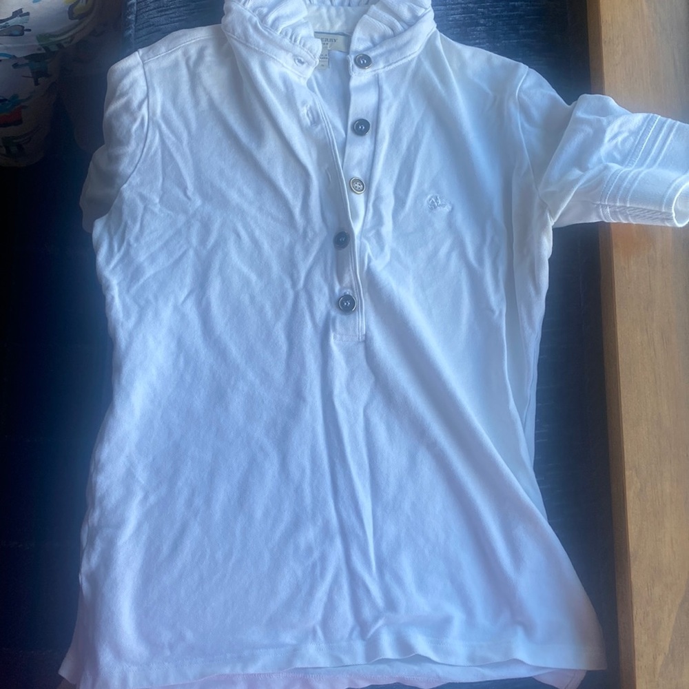 Burberry white polo size S 95% cotton 5% elastane